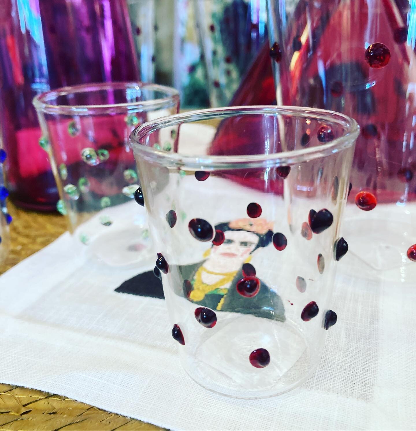 Nothing says Party 🎉 like these @zafferanoamerica Venetian shot glasses. Available in 6 vibrant colors. Purchase 6 ~ get 10% off. 

🌸Holiday Weekend Shop Hours🌸
Sat - Sun 10-4, July 4th 9-2